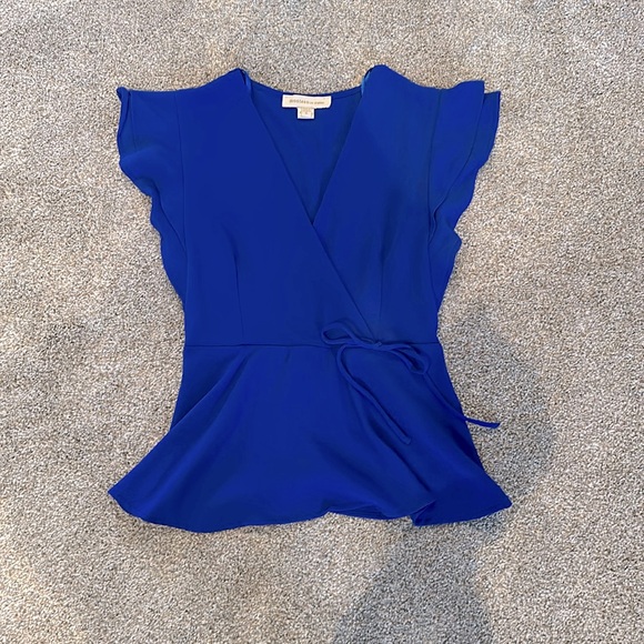 Electric blue short sleeve blouse - Picture 1 of 1